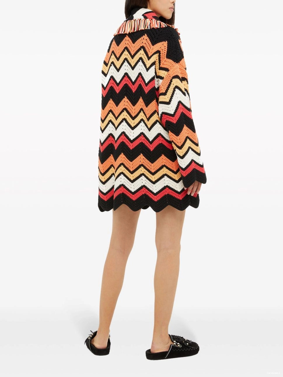 Affordable Women knit Kaleidoscopic Alanui chevron cardigan 0720